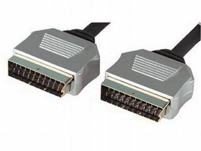 B&Q -  Pure Ofc Hq Scart Cable Round Lead Metal Ends 5M