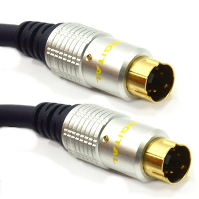 B&Q -  Pure Ofc Hq Svhs S-Video 4 Pin Mini-Din Cable Gold 1M
