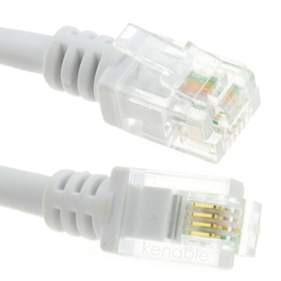 Kenable Adsl 2+ High Speed Broadband Modem Cable Rj11 To Rj11 10M White from B&Q
