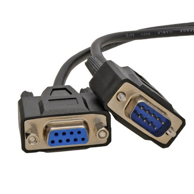 Kenable Serial Rs232 Extension Cable Db9M To F 9 Pin Male To Female 2M Black from B&Q