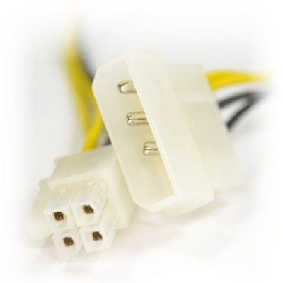Kenable Lp4 Molex To Atx P4 64Bit 4 Pin Converter Power Adapter Cable Lead from B&Q