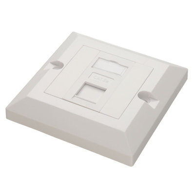 B&Q -  Rj45 Face Plate Wall Sockets Cat5E Single 1 Port With Euro Module Jacks