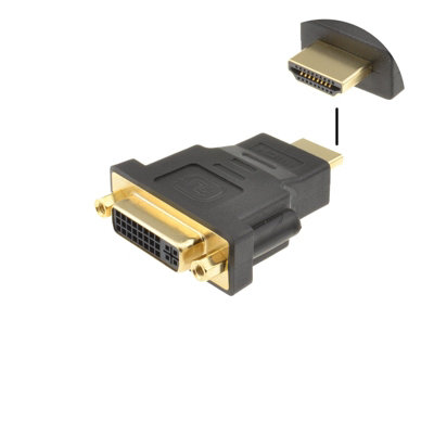 Kenable Dvi-D 24+5 Socket To Hdmi Plug Digital Adapter Converter Gold from B&Q