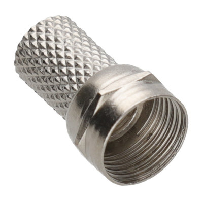 Kenable F Type Twist-On Easy Fix Male Plugs For 6.5mm Coaxial Rg6 Cable Silver from B&Q