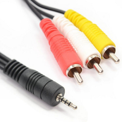 Kenable 2.5mm Jack To 3 Rca Phonos 4 Pole Av Out Tv Cable Lead 1.5M from B&Q