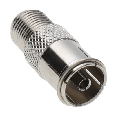 Kenable F Type Connector Socket To Rf Coax Aerial Female Adapter With Ridge B&Q