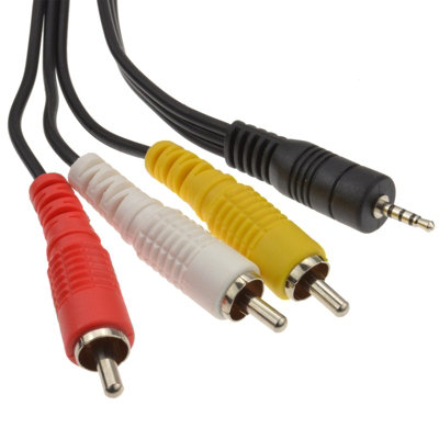 Kenable 2.5mm Jack To 3 Rca Phonos 4 Pole Av Out Tv Cable Lead 3M from B&Q