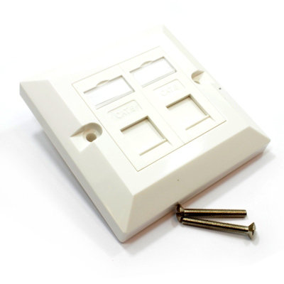 B&Q -  Rj45 Face Plate Wall Sockets Cat6 Double 2 Port With Euro Module Jacks