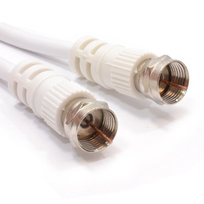 Kenable Satellite F Connector Plug To Plug 75 Ohm Rg59 Cable White Lead 5M from B&Q