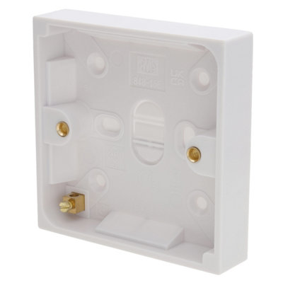 Kenable Surface Mount Back Box Pattress Box 1 Gang 16mm White