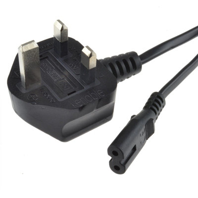 B&Q -  Figure 8 Power Cable Uk Plug To C7 Lead For Led Or Smart Tv Black 10M