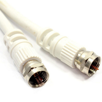 Kenable Satellite F Connector Plug To Plug 75 Ohm Rg59 Cable White Lead 0.5M 50Cm from B&Q