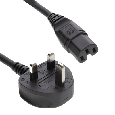 B&Q -  Power Cord Uk Plug To Hot Iec Cable (Kettle Lead) C15 2M