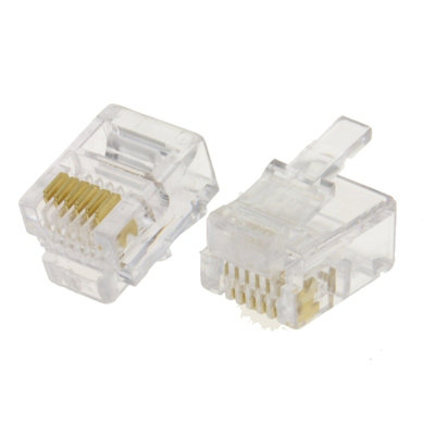 Kenable Rj12 6P6C 6 Position 6 Conductor Modular Plugs Ends Crimps (10 Pack) from B&Q