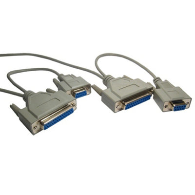 Kenable 2.5M Db9 Db25 Serial Data Transfer Null Modem Cable from B&Q