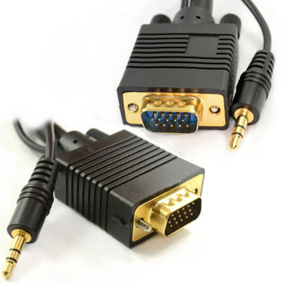 Kenable Pc Laptop To Hd Lcd Led Plasma Tv 15 Pin Vga With Jack Audio Cable 2M from B&Q