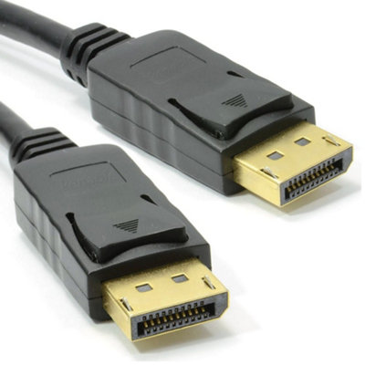 B&Q -  Displayport Male Plug To Plug Video Cable Gold 3M Locking