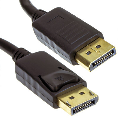 B&Q -  Displayport Male Plug To Plug Video Cable Gold 5M Locking