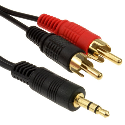 Kenable 3.5mm Stereo Jack To 2 Rca Phono Plugs Audio Cable Lead Gold 20M from B&Q