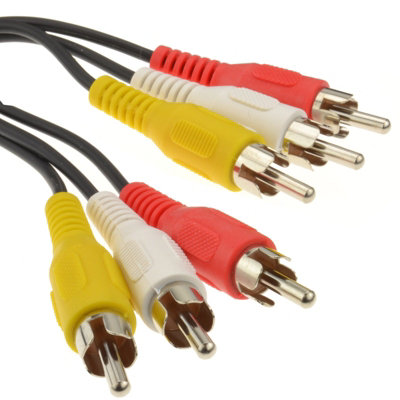 B&Q -  Triple Rca Phono Plugs To Plugs Composite & Audio Cable Lead 7M