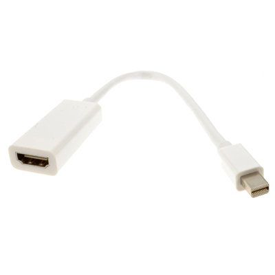 B&Q -  Mini-Displayport Plug To Hdmi Socket Adapter 4K 30Hz 15Cm White For Laptop To Tv Connectivity