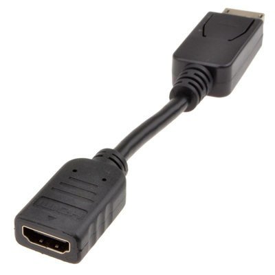 Kenable Displayport Male Plug To Hdmi Female Socket Adapter Cable 15Cm Black from B&Q