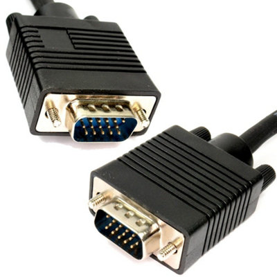 B&Q -  Svga Pc Monitor Cable 15 Pin Male To Male Vga Lead 15M Black