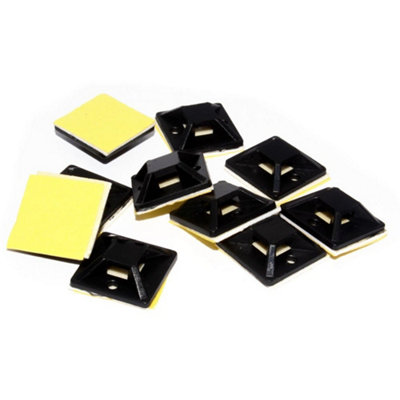 Kenable Cable Tie Base 19mm X 19mm Self Adhesive Small Black (10 Pack) from B&Q