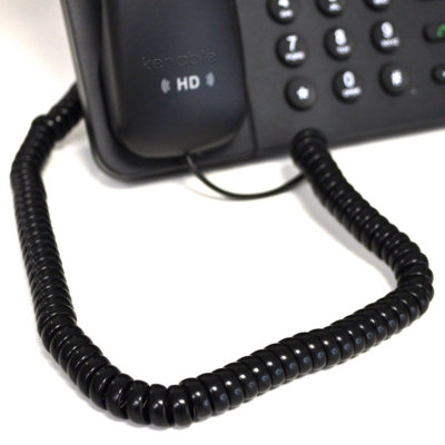Kenable Telephone Handset Coiled Rj10 Plug To Rj10 Plug Cable Lead Black 3M from B&Q