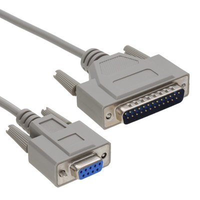 Kenable Female 9 Pin Serial Rs232 To Male 25 Pin Pc To Pc Cable Lead 3M from B&Q