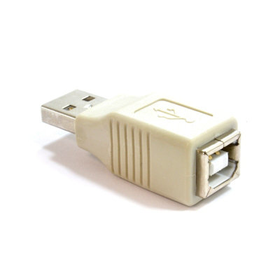 B&Q -  Usb 2.0 Adapter Usb A Male Plug To B Female Socket Grey