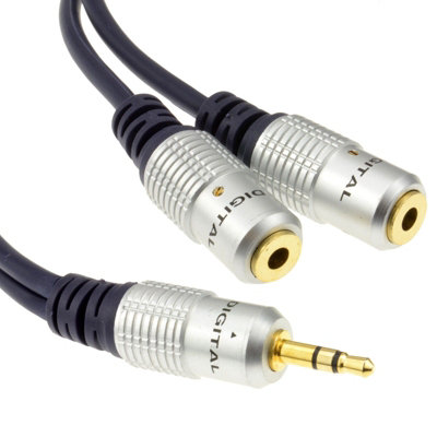 Kenable Pure Hq Ofc 3.5mm Jack To 2 X Sockets Splitter Cable Gold 30Cm from B&Q