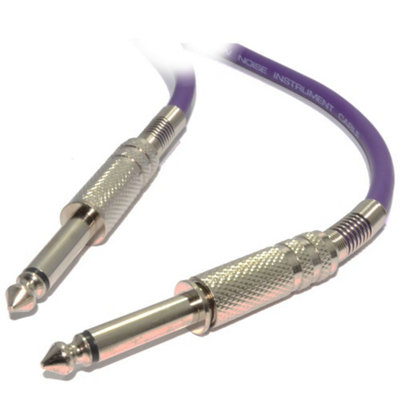 Kenable Pulse 6.35mm Low Noise Guitar Cable Nickel Connectors Purple Lead 5M from B&Q
