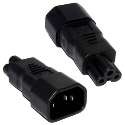 Kenable 3 Pin Iec Socket C14 To Cloverleaf Plug C5 Adapter Up To 250V Black from B&Q