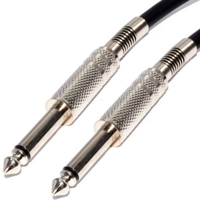 Kenable Pulse 6.35mm Low Noise Guitar Cable Nickel Connectors Black Lead 5M from B&Q