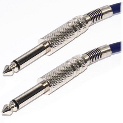 Kenable Pulse 6.35mm Low Noise Guitar Cable Nickel Connectors Navy Blue 5M from B&Q