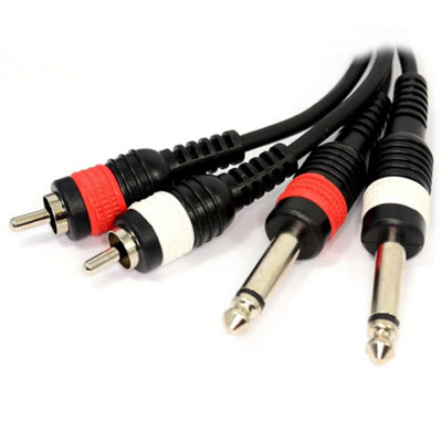 B&Q -  Pulse 2 X 6.35mm Mono Plugs To Rca Phono Plugs Ofc Cable 5M