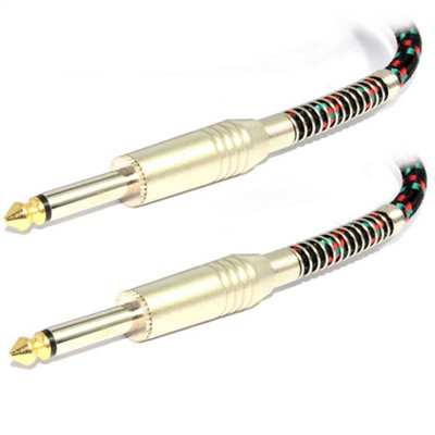 Kenable Gold Hq Helical Shielded Guitar Lead 6.35Mm Mono Jack Cable Tip 5M Medium B&Q