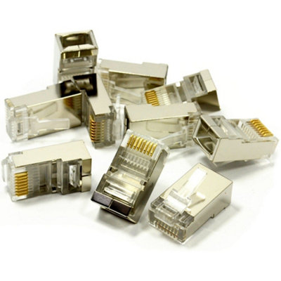 Kenable Shielded Cat5E Stp Ftp Rj45 Lan Crimps Ends Connectors (10 Pack) from B&Q