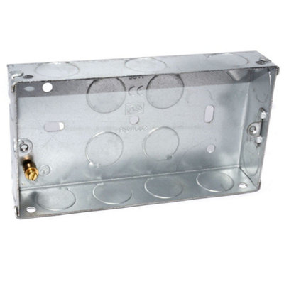 Kenable Flush Double Galvanised Steel Back Box With Fixed Lugs 25mm from B&Q