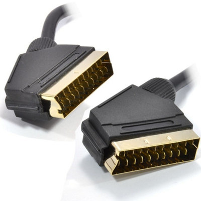 Kenable Scart Cable 21 Pins Connected Black Lead Gold Connectors 15M from B&Q