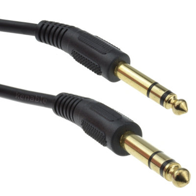 Kenable Pro 6.35mm Jack Plug To 6.35mm Jack Plug Stereo Cable Gold 1M from B&Q