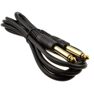 B&Q -  6.35mm 1 4Inch Mono Jack Plug Guitar Instrument Patch Cable Gold 2M