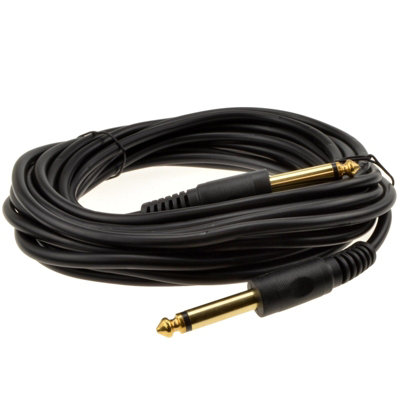 Kenable 6.35mm 1 4Inch Mono Jack Plug Guitar Instrument Patch Cable Gold 6M from B&Q