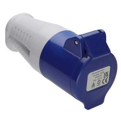 Kenable Caravan Site Rewireable Power Socket 240V Cee 16A Blue Ip44 Splash-Proof from B&Q