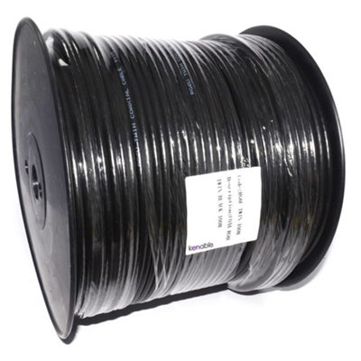 Kenable Twin Rg6U Coaxial Satellite Freeview Virgin Cable 100M Reel Black from B&Q