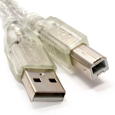 Kenable Clear Usb 2.0 Hi-Speed Printer Cabe Lead A To B For 24Awg Ferrite 2M from B&Q