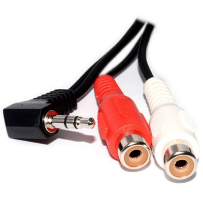 Kenable 3.5mm Right Angled Jack To Twin Phono Sockets Cable 1.8M from B&Q