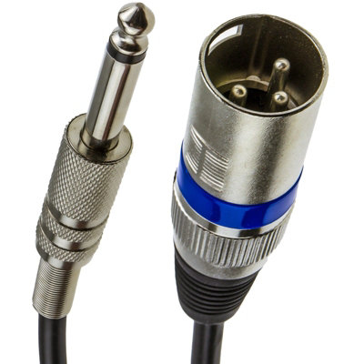B&Q -  Instrument Cable Xlr 3 Pin Plug To 6.35mm Male Mono Jack Plug Cable 3M