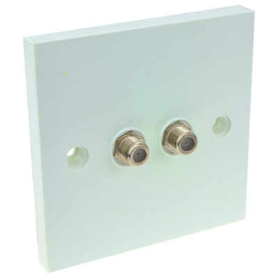 Kenable Dual F Type Socket Faceplate For Sky Skyhd Satellite Outlets Oem from B&Q